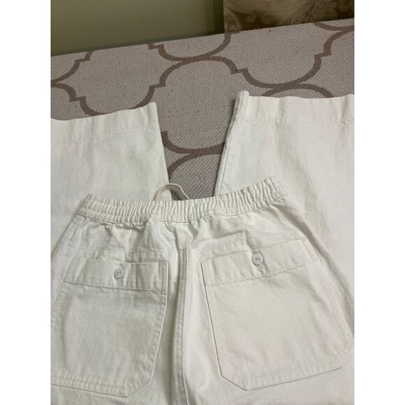 Wray Lake Butter Jeans, Size 4 High Rise Crop Cream Beige Elastic Waist Wide Leg - Picture 2 of 14